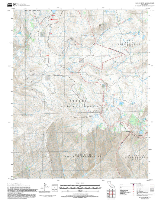 2025 Forest Service Topo Map of Rough Spur California
