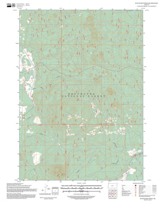 2025 Forest Service Topo Map of Round Mountain Oregon