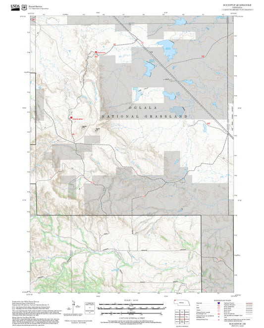 2025 Forest Service Topo Map of Roundtop Nebraska