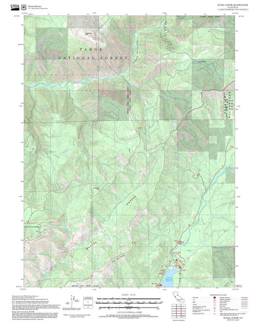 2025 Forest Service Topo Map of Royal Gorge California