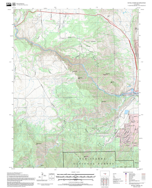 2025 Forest Service Topo Map of Royal Gorge Colorado