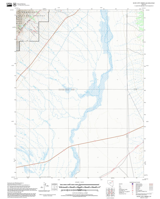 2025 Forest Service Topo Map of Ruby City Creek Nevada