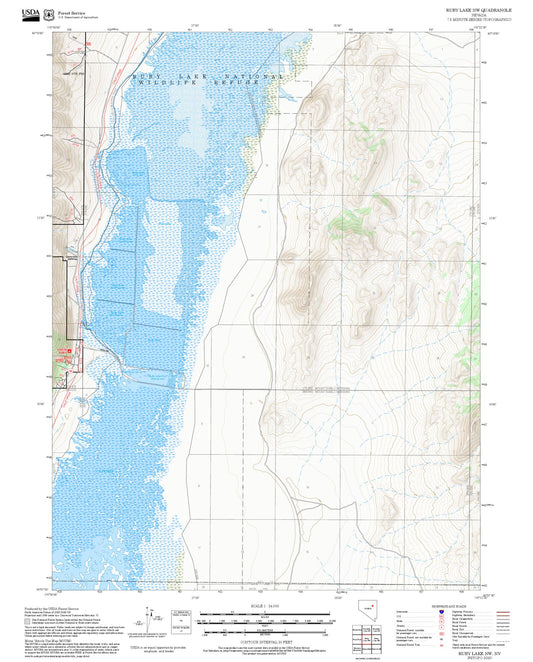 2025 Forest Service Topo Map of Ruby Lake NW Nevada