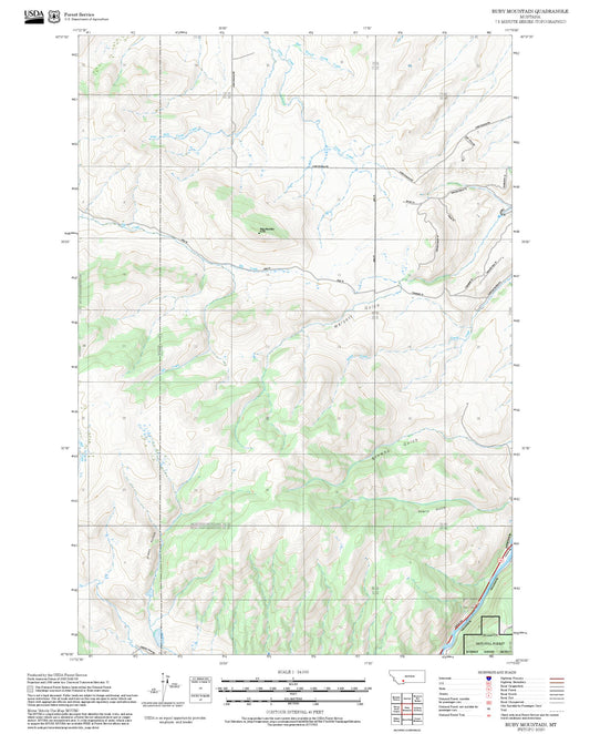 2025 Forest Service Topo Map of Ruby Mountain Montana