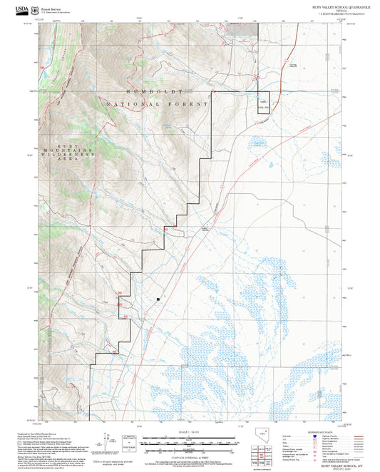 2025 Forest Service Topo Map of Ruby Valley School Nevada
