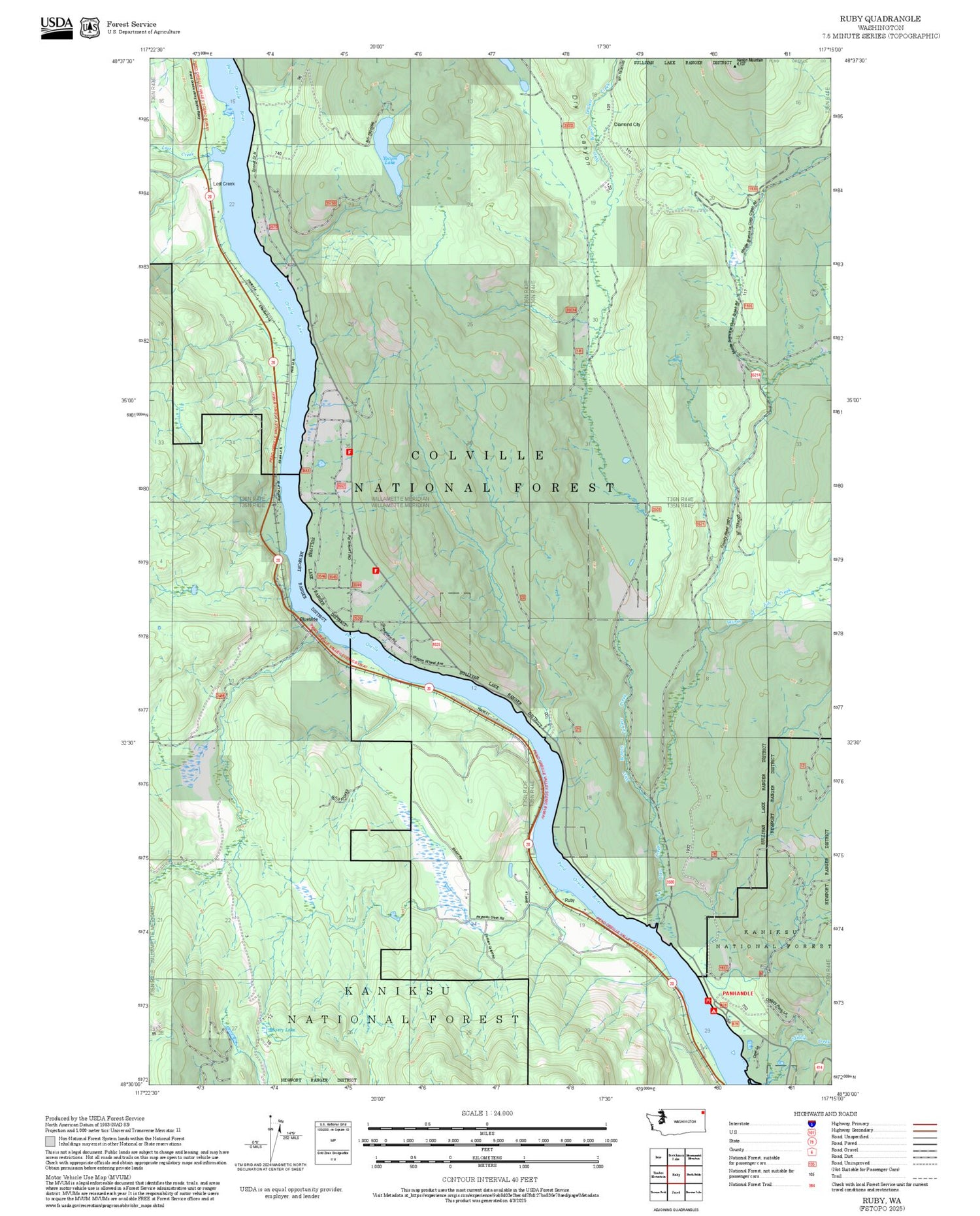 Ruby Wa 2025 Forest Service Topo Map of Ruby Washington – MyTopo Map Store