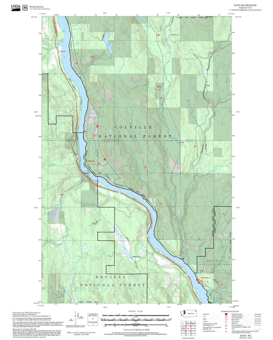 2025 Forest Service Topo Map of Ruby Washington