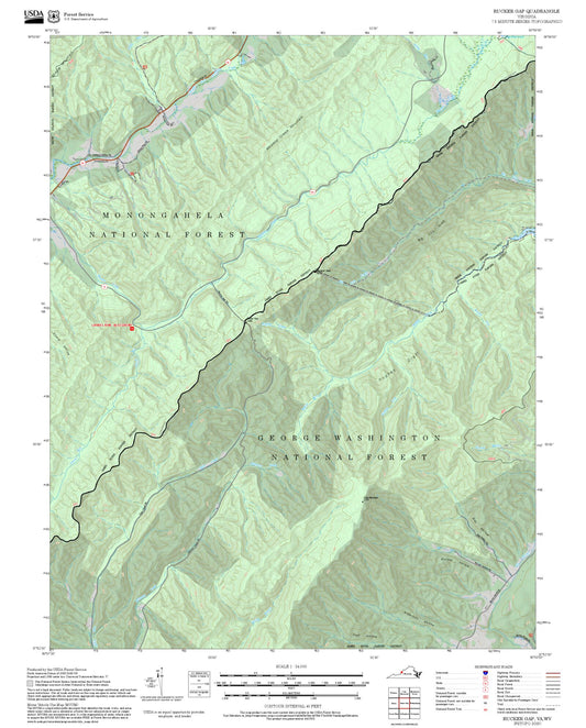 2025 Forest Service Topo Map of Rucker Gap Virginia