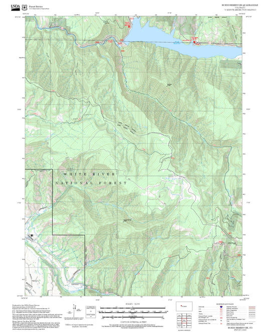 2025 Forest Service Topo Map of Ruedi Reservoir Colorado