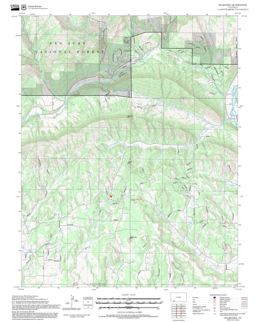 2025 Forest Service Topo Map of Rules Hill Colorado