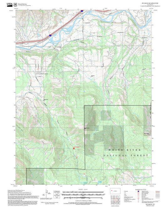 2025 Forest Service Topo Map of Rulison Colorado