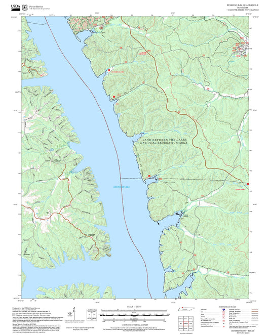2025 Forest Service Topo Map of Rushing Bay Tennessee