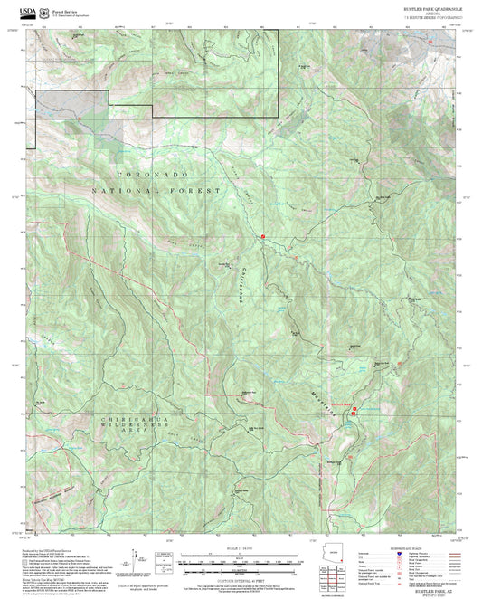 2025 Forest Service Topo Map of Rustler Park Arizona