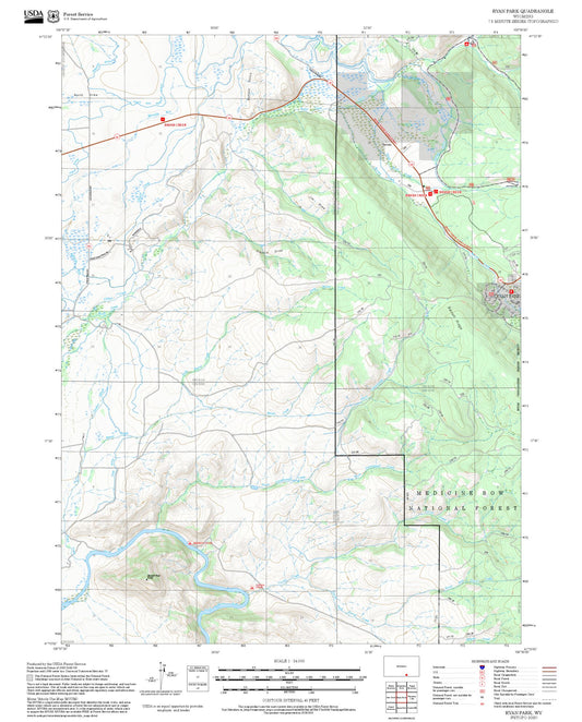 2025 Forest Service Topo Map of Ryan Park Wyoming