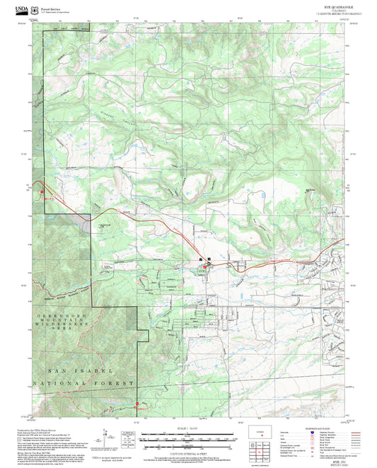 2025 Forest Service Topo Map of Rye Colorado
