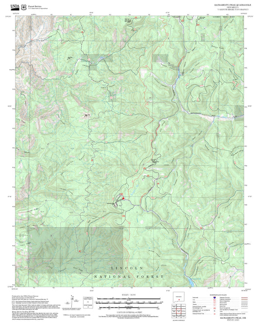2025 Forest Service Topo Map of Sacramento Peak New Mexico
