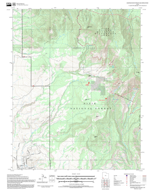 2025 Forest Service Topo Map of Saddle Mountain Utah