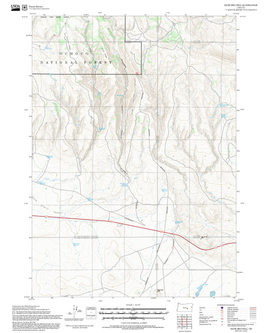 2025 Forest Service Topo Map of Sage Hen Hill Oregon