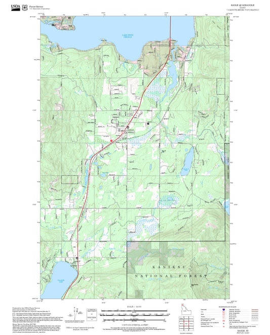 2025 Forest Service Topo Map of Sagle Idaho