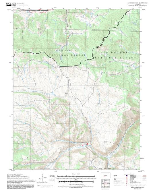 2025 Forest Service Topo Map of Saguache Park Colorado