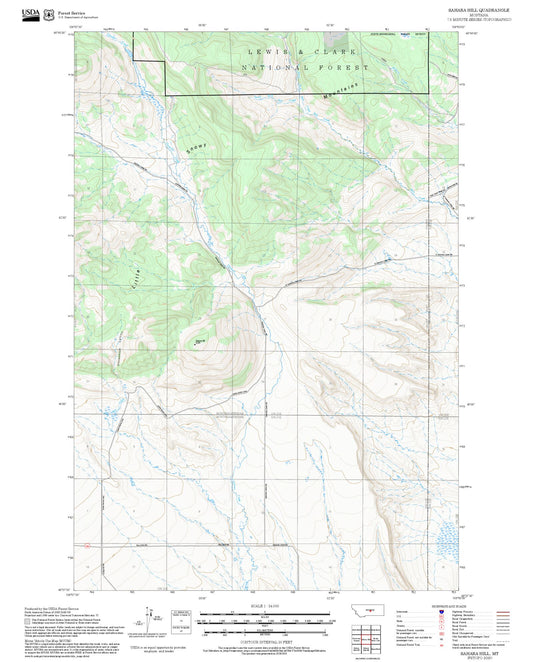 2025 Forest Service Topo Map of Sahara Hill Montana