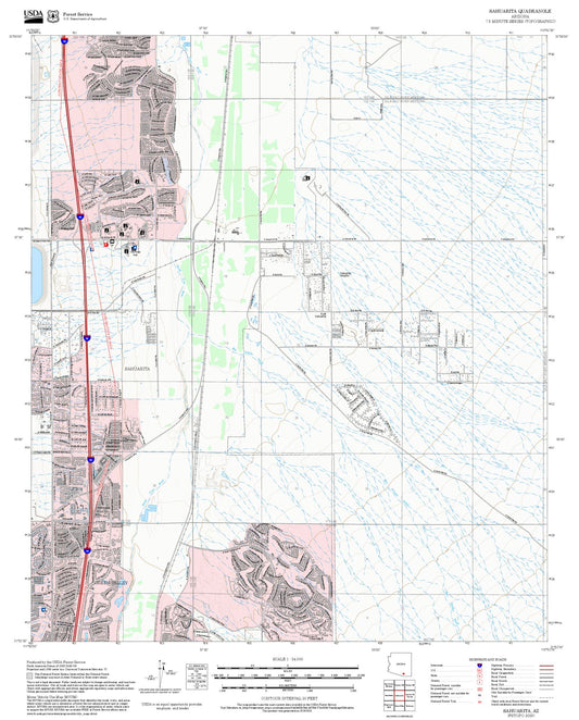 2025 Forest Service Topo Map of Sahuarita Arizona