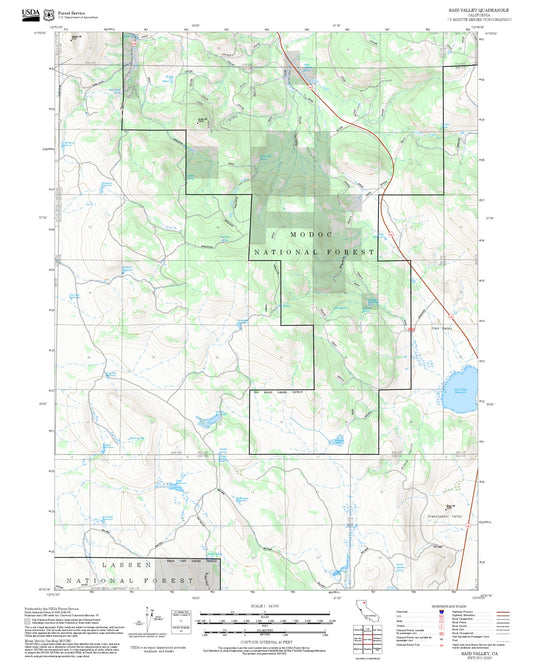 2025 Forest Service Topo Map of Said Valley California