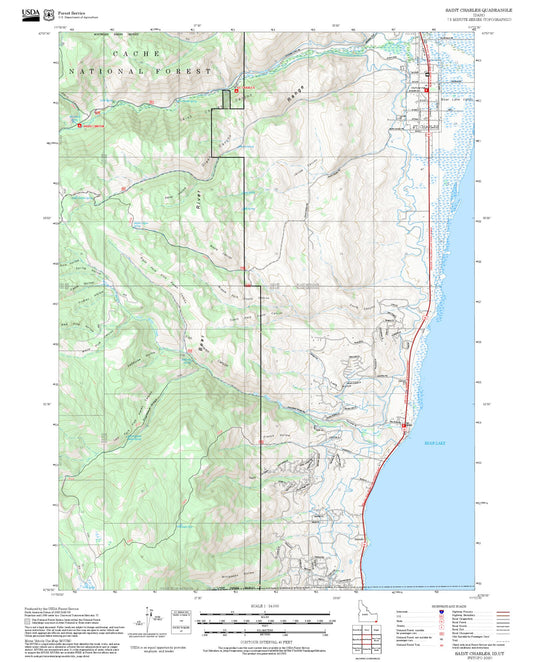 2025 Forest Service Topo Map of Saint Charles Idaho