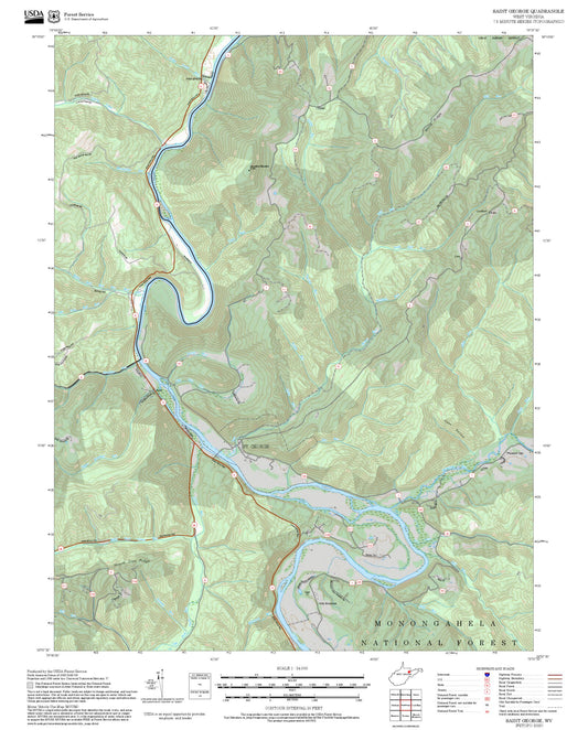 2025 Forest Service Topo Map of Saint George West Virginia
