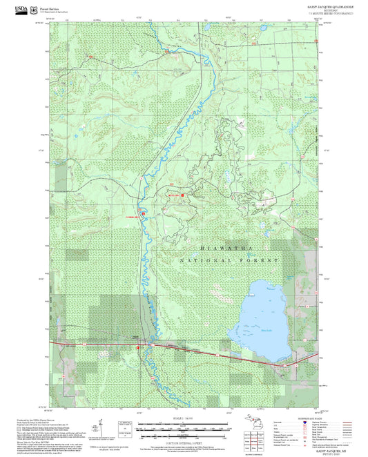 2025 Forest Service Topo Map of Saint Jacques Michigan