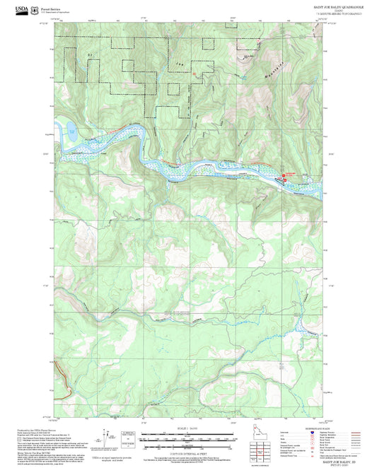 2025 Forest Service Topo Map of Saint Joe Baldy Idaho