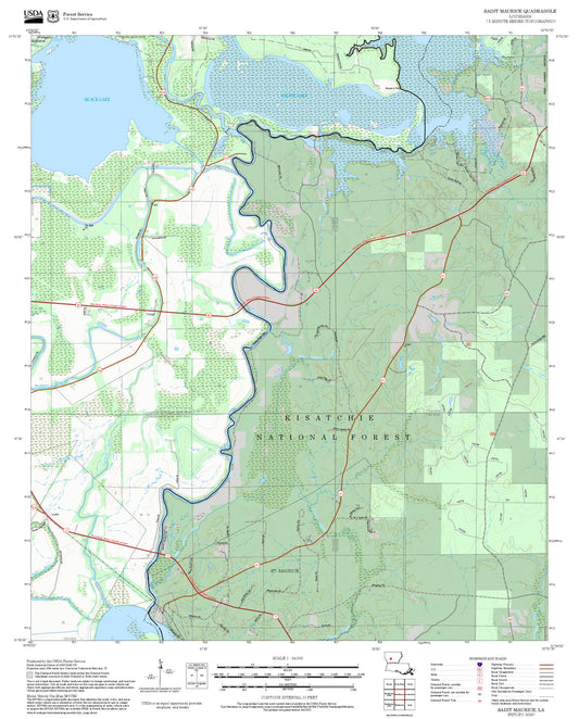 2025 Forest Service Topo Map of Saint Maurice Louisiana