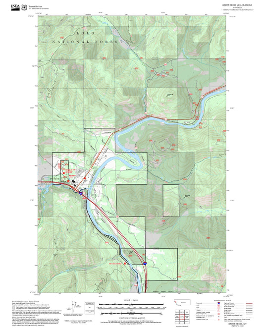 2025 Forest Service Topo Map of Saint Regis Montana