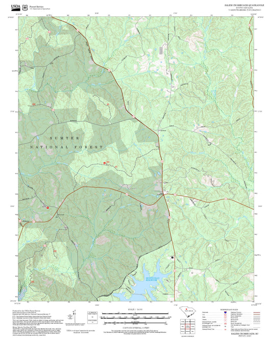 2025 Forest Service Topo Map of Salem Crossroads South Carolina