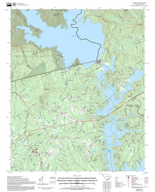 2025 Forest Service Topo Map of Salem South Carolina