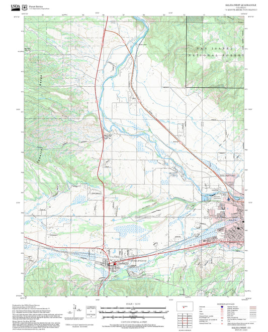 2025 Forest Service Topo Map of Salida West Colorado