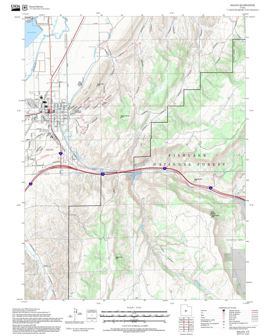2025 Forest Service Topo Map of Salina Utah