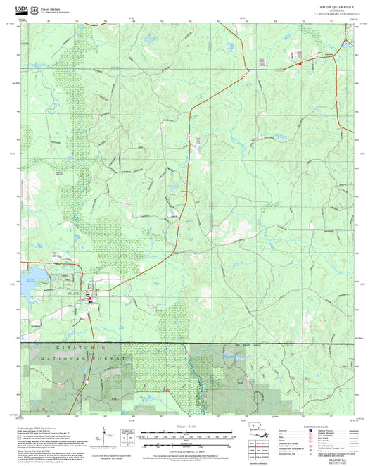 2025 Forest Service Topo Map of Saline Louisiana
