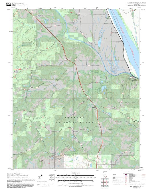 2025 Forest Service Topo Map of Saline Mines Illinois