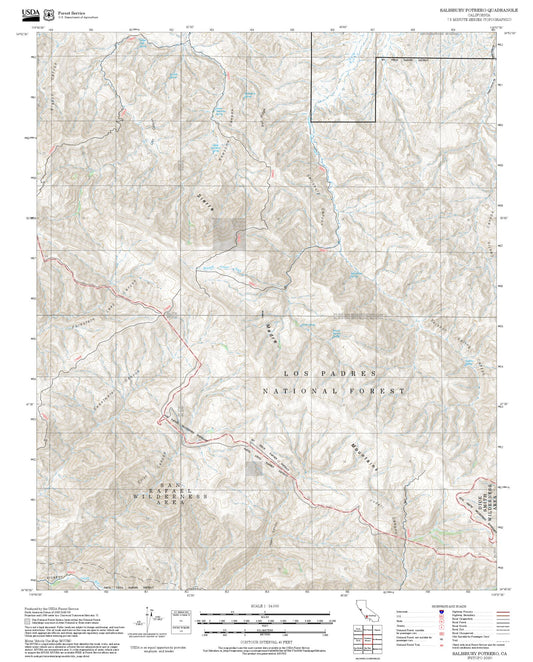 2025 Forest Service Topo Map of Salisbury Potrero California