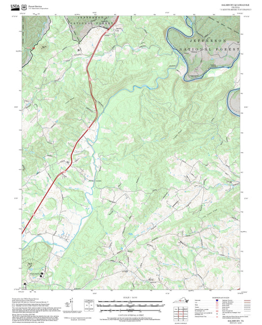 2025 Forest Service Topo Map of Salisbury Virginia
