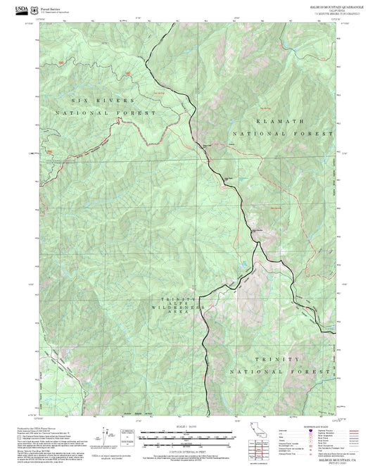 2025 Forest Service Topo Map of Salmon Mountain California
