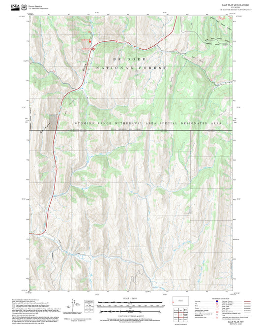 2025 Forest Service Topo Map of Salt Flat Wyoming