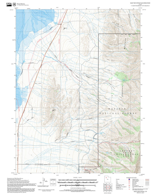 2025 Forest Service Topo Map of Salt Mountain Utah