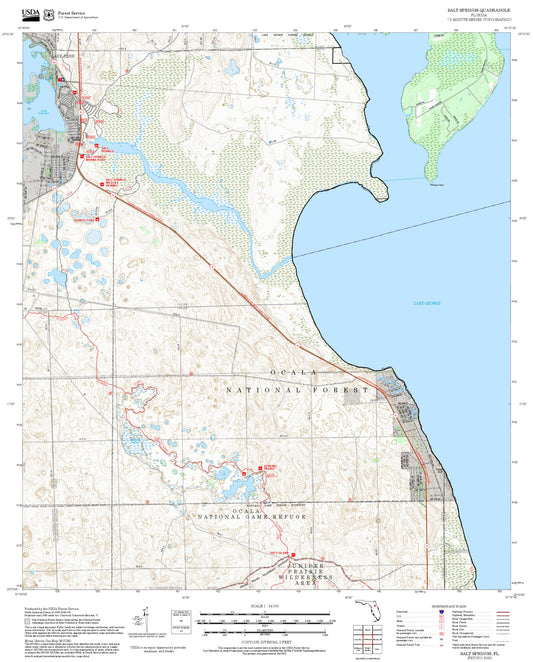 2025 Forest Service Topo Map of Salt Springs Florida
