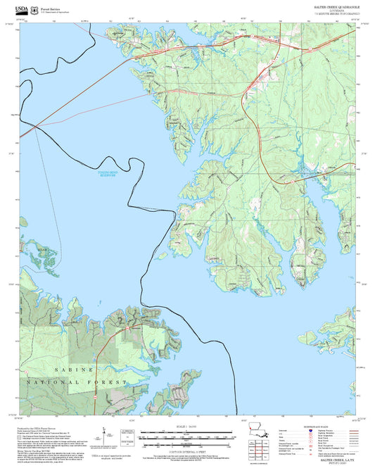 2025 Forest Service Topo Map of Salter Creek Louisiana