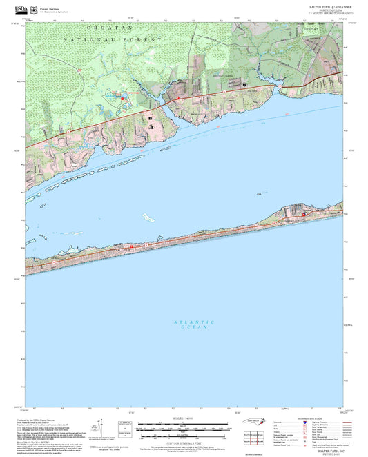 2025 Forest Service Topo Map of Salter Path North Carolina