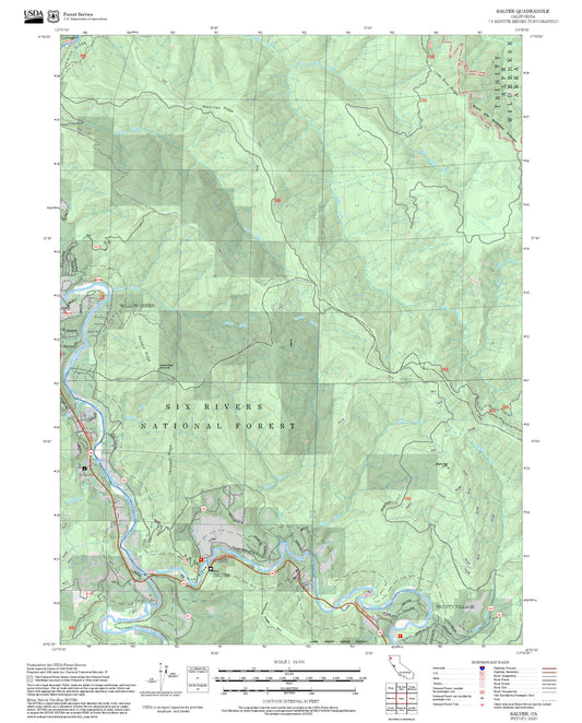 2025 Forest Service Topo Map of Salyer California