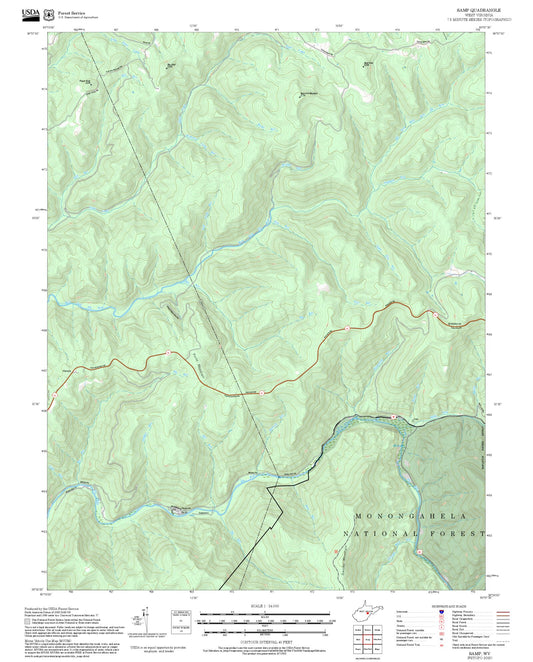 2025 Forest Service Topo Map of Samp West Virginia