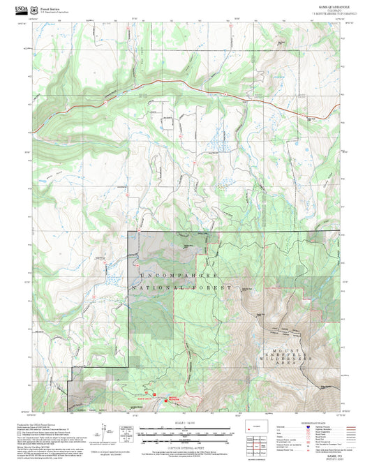 2025 Forest Service Topo Map of Sams Colorado